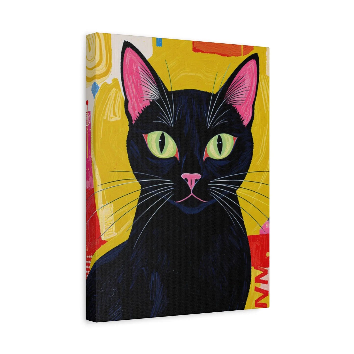 Black Cat Pop Art Matte Canvas Print — Stretched 1.25" Printify
