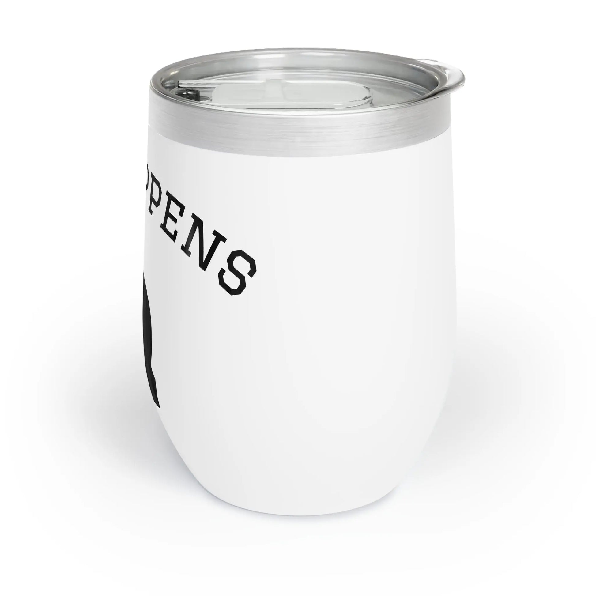 Wine Tumbler, Chic Funny Black Cat Design, Gift for Wine Lovers and Cat Owners Printify