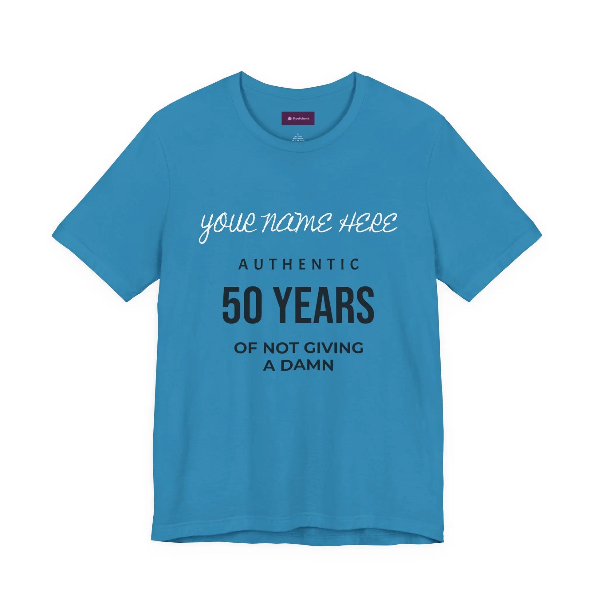 50 Years of Not Giving a Damn T-Shirt — Custom Name 50th Birthday Tee Printify