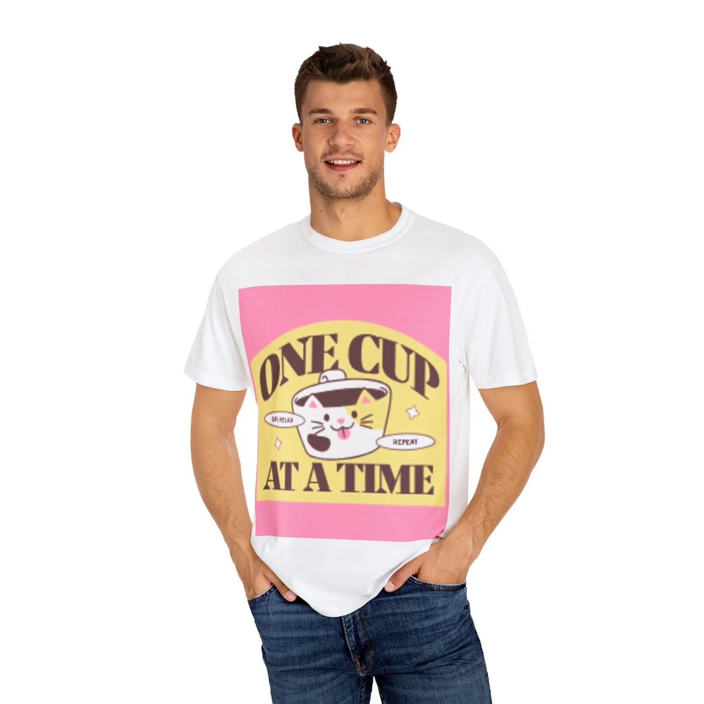Cute Cat Retro Coffee T-Shirt, Funny Cat Lover Tee, Gift for Pet Owners, Coffee Addict Shirt, Unisex Funny Tee Printify