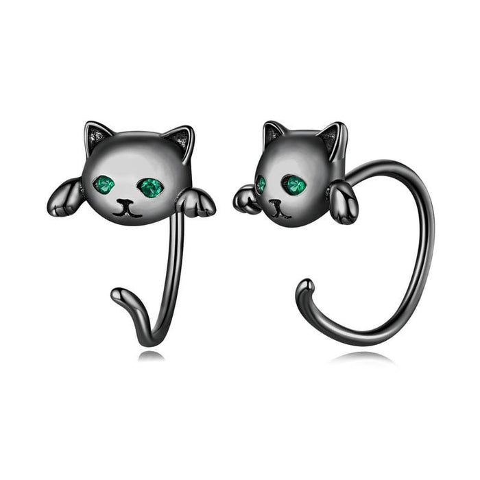 Cat Tail Piercing Ear Stud Earrings Simple Personalized All-match
