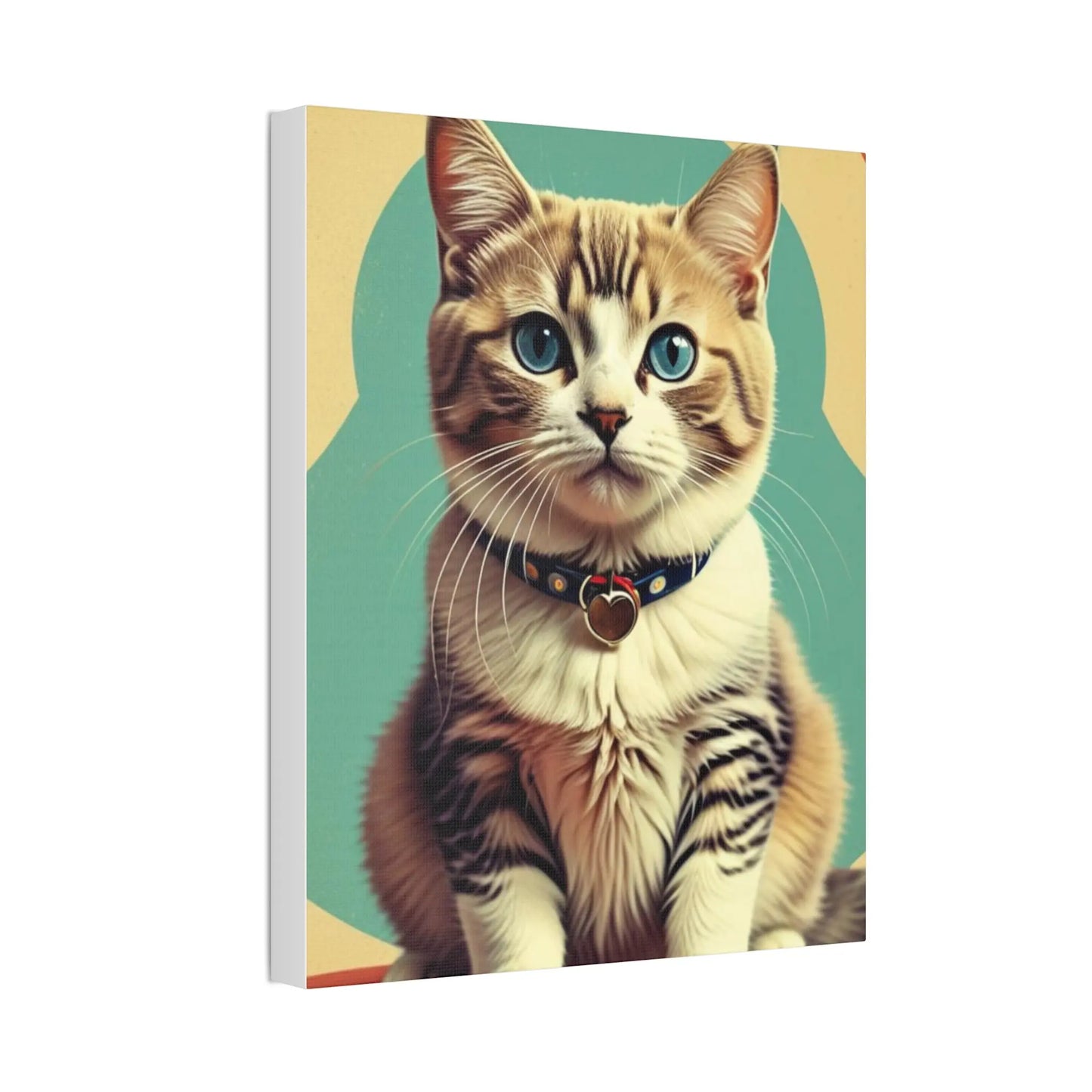 Blue-Eyed Tabby Cat Canvas Art – Stretched 1.5" Wall Décor Printify