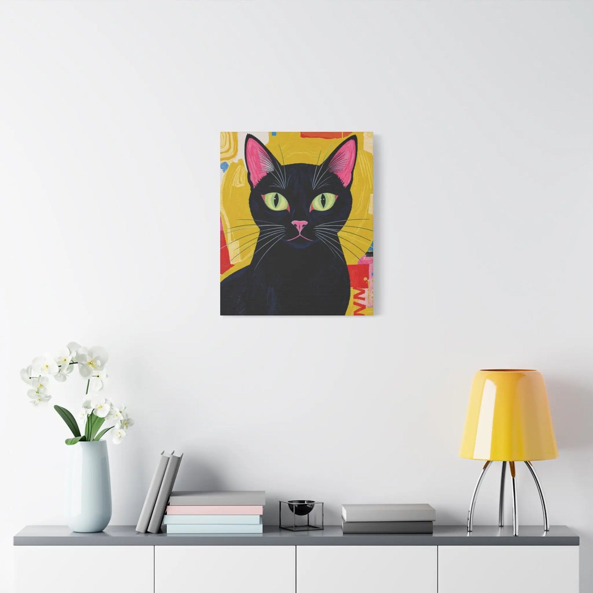 Black Cat Pop Art Matte Canvas Print — Stretched 1.25" Printify