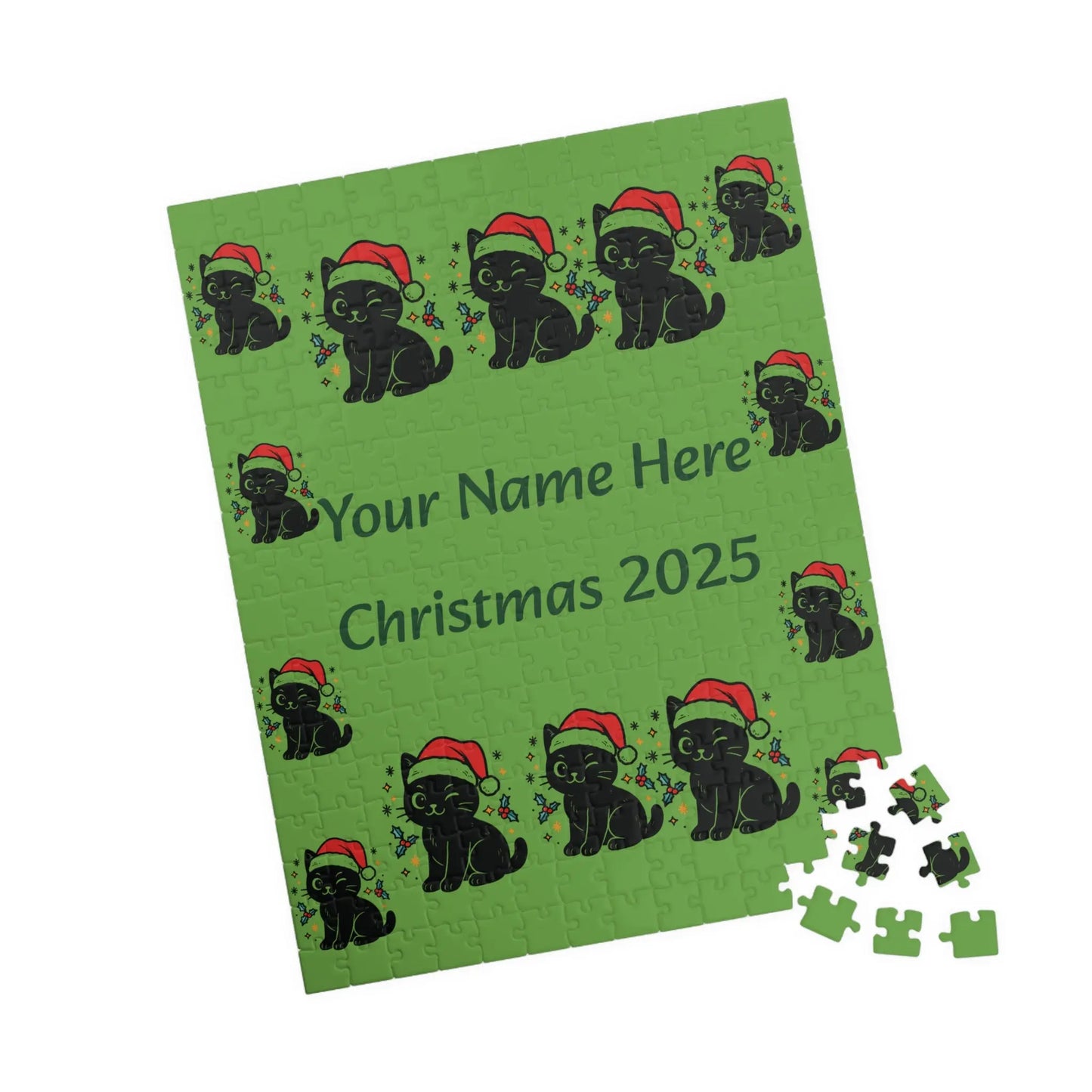 Personalized Christmas Puppy Puzzle Printify