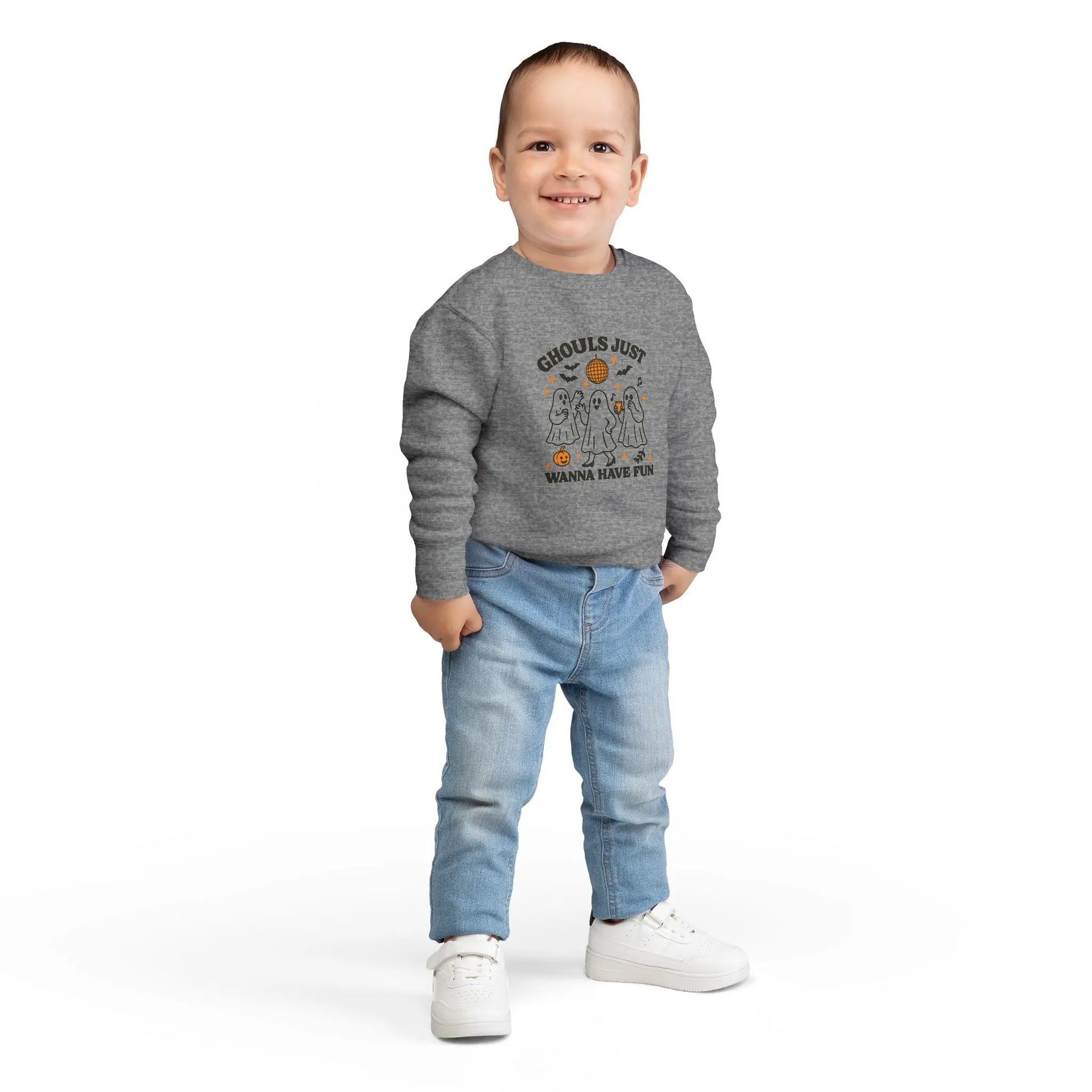 Toddler Ghostly Fun Sweatshirt - Cute Childrens Halloween Apparel - FloofChonk