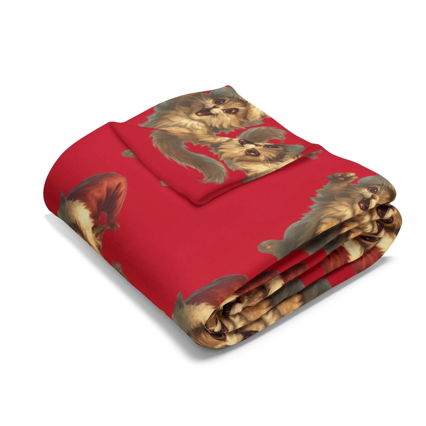 Santa Bear Pattern Fleece Blanket — Festive Red Holiday Throw Printify