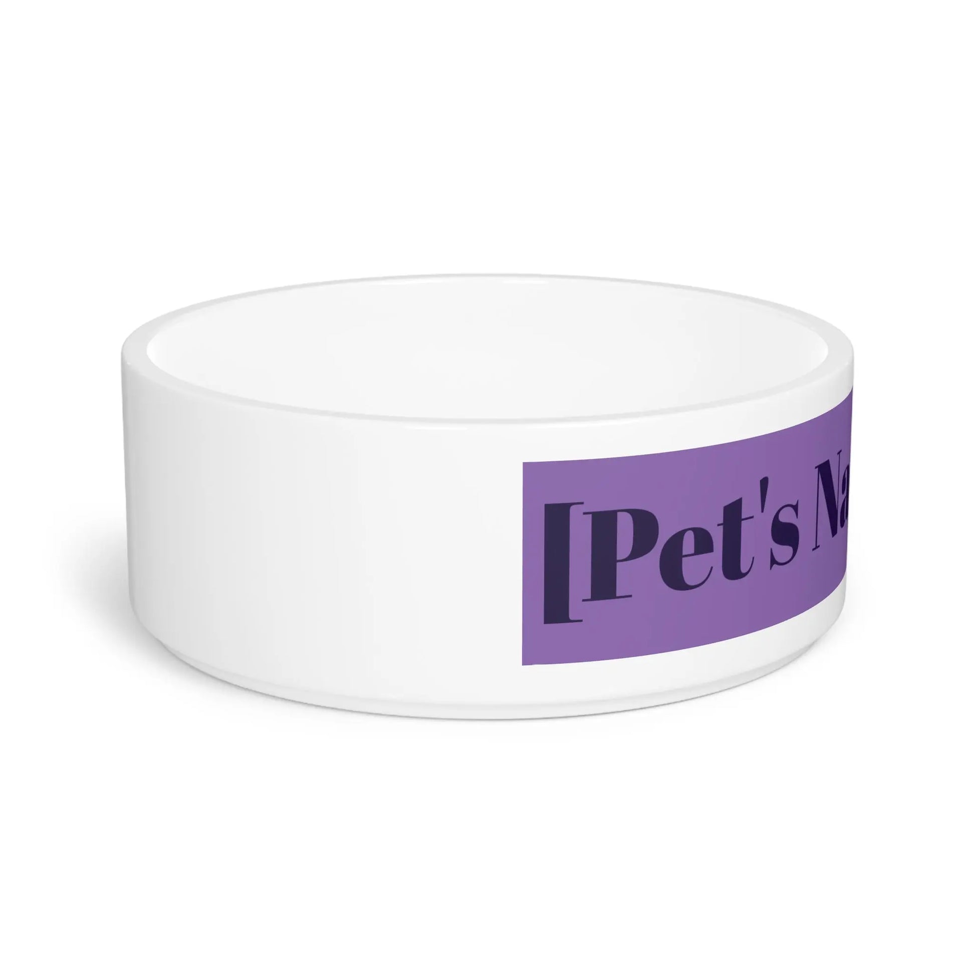 Personalized Pet Name Food Bowl | Custom Pet Bowl, Purple Name Band Printify