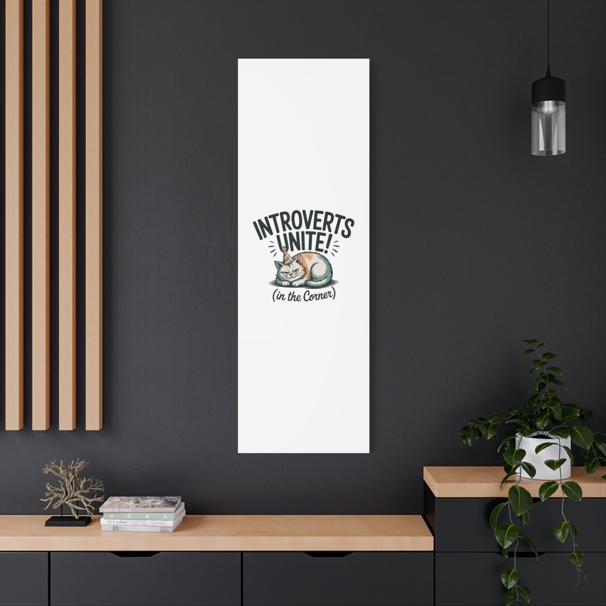 Introverts Unite (In the Corner) Matte Canvas | Funny Holiday Decor, Party Survival Humor Printify