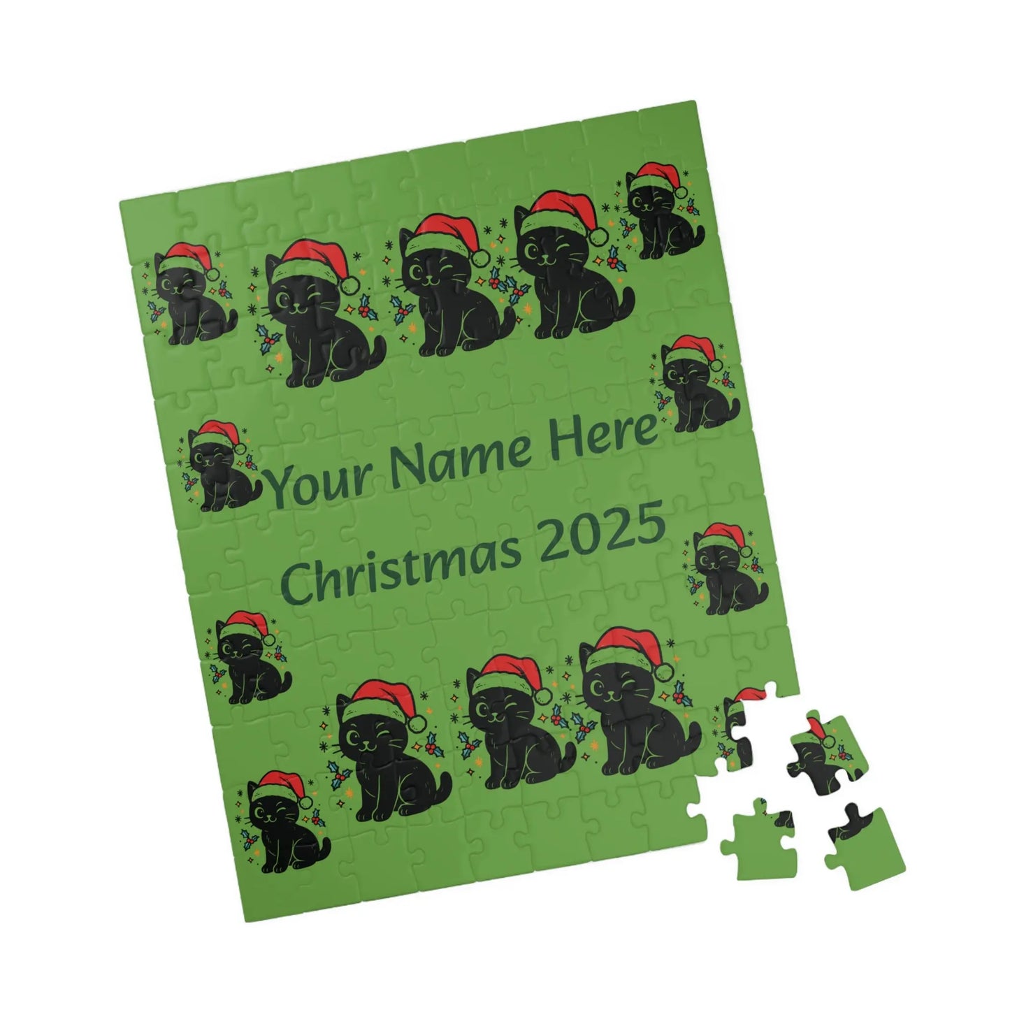Personalized Christmas Puppy Puzzle Printify