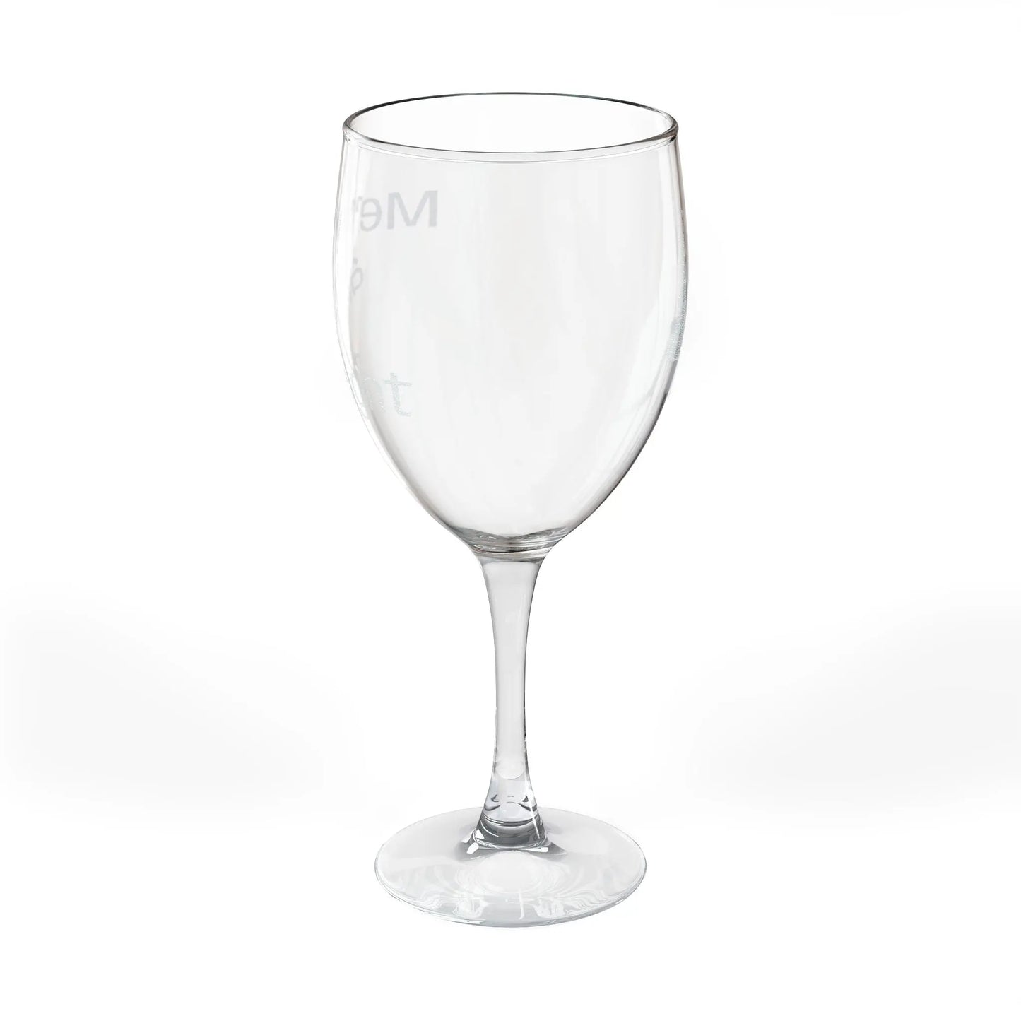 Engraved 'Merry & Bright' Holiday Wine Glass — 10.5 oz Printify