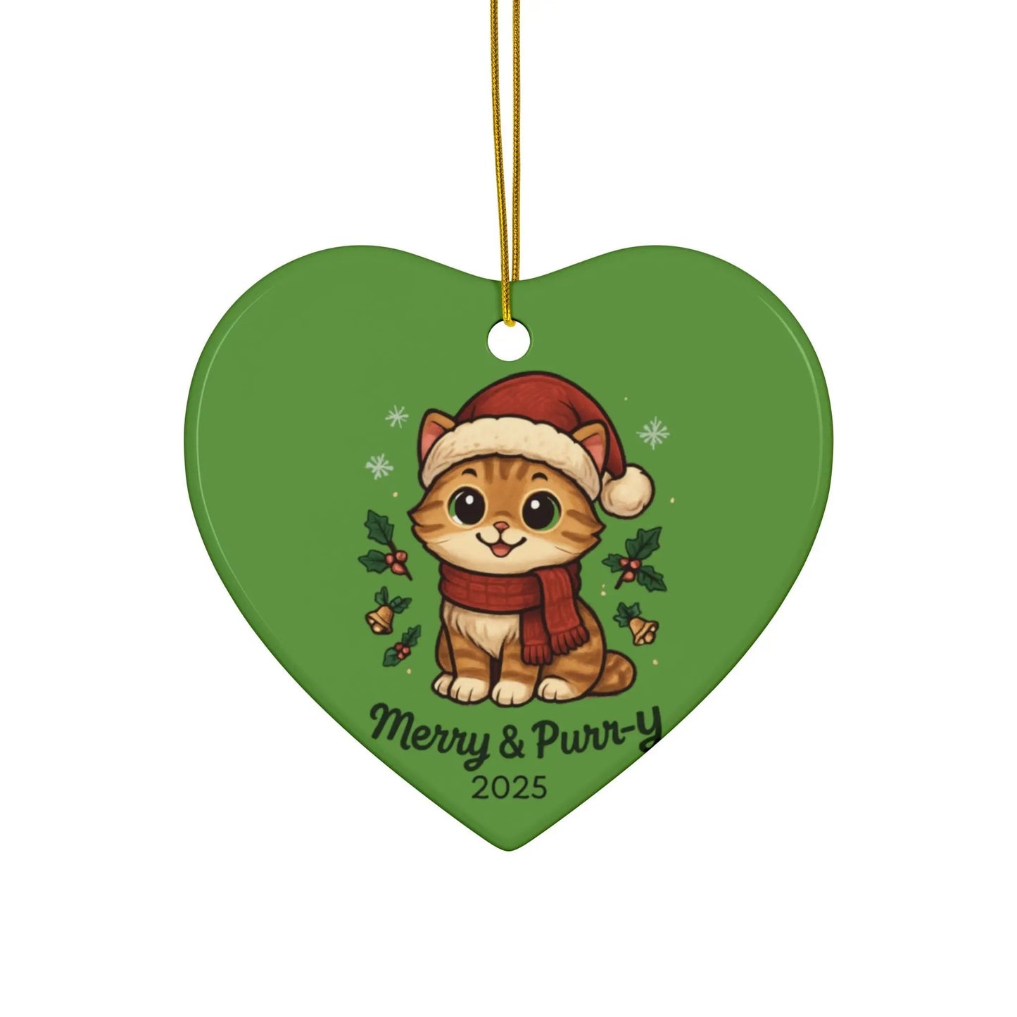 Merry & Purr-Y Ceramic Christmas Ornaments