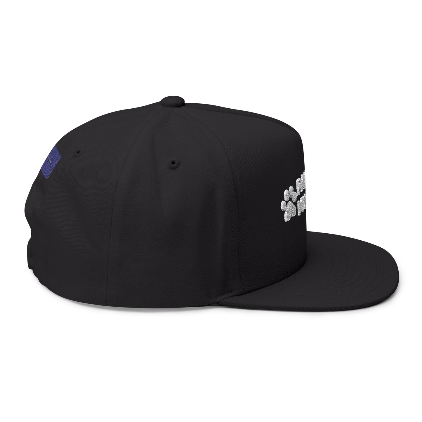 Paws Off My Rights Flat Bill Cap — Embroidered Cat Paw Freedom Hat