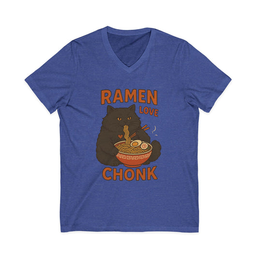Ramen Love Chonk Cat V-Neck Tee