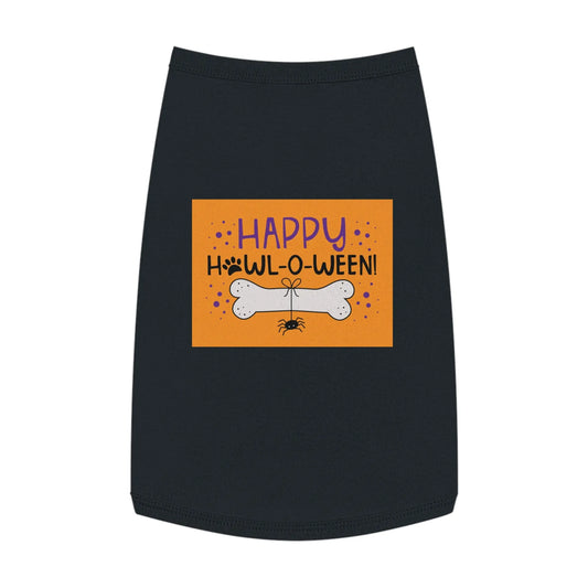 Halloween Pet Tank Top | Happy Howl-o-ween Costume for Dogs, Pet Apparel, Cute Dog Outfit, Festive Pet Clothing, Holiday Gift for Dog Lovers Printify
