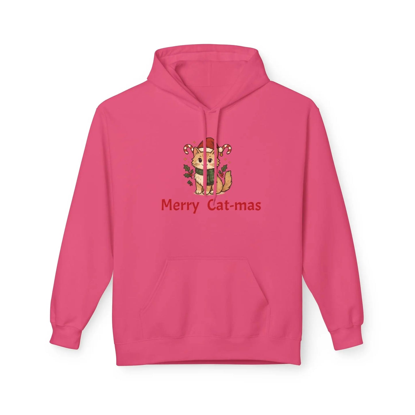 Christmas Cat Hoodie — "Merry Cat-mas" Festive Holiday Pullover Printify