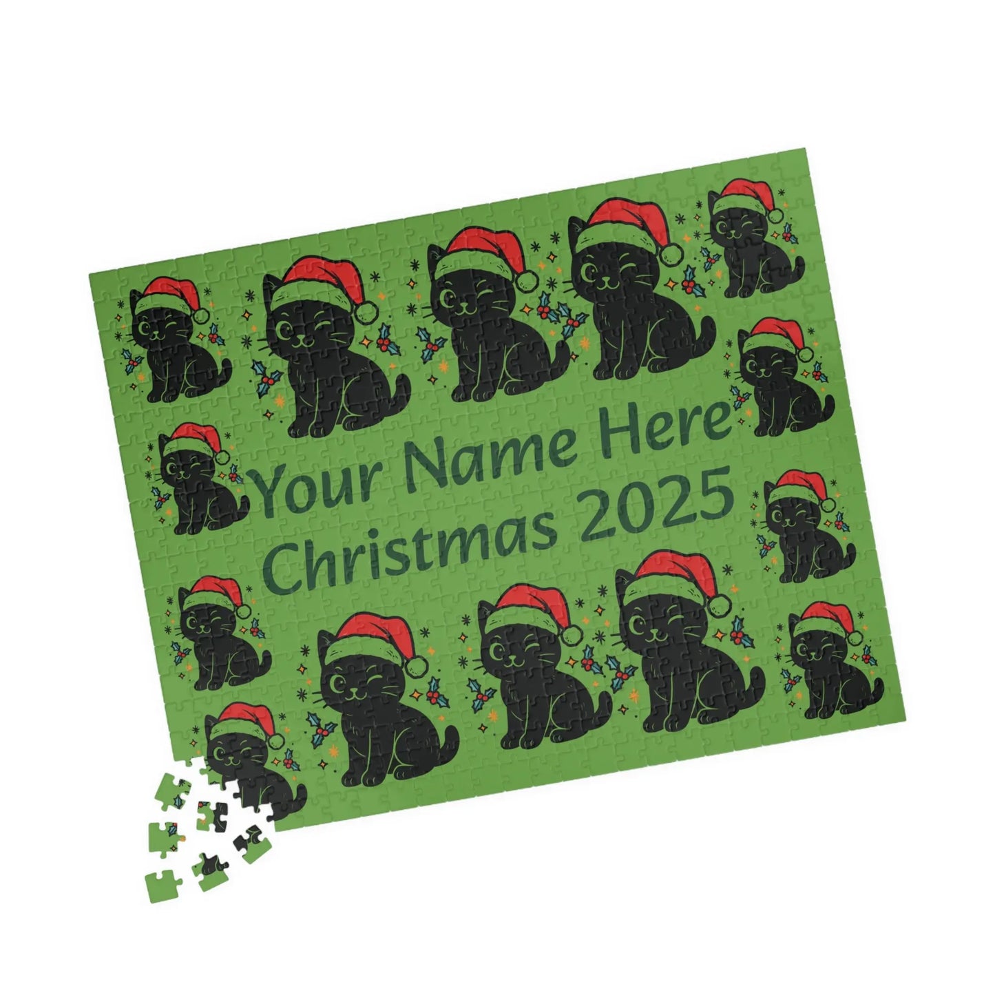 Personalized Christmas Puppy Puzzle Printify