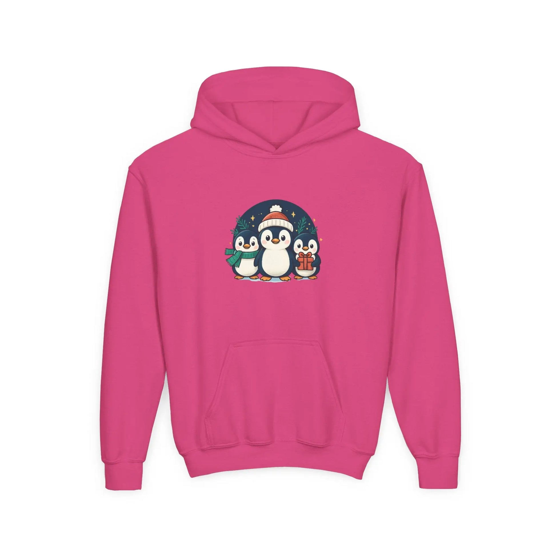 Kids Penguin Family Hoodie — Cute Holiday Winter Graphic Sweatshirt Printify