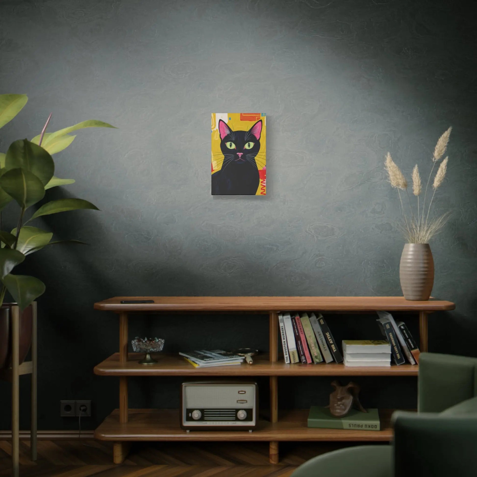 Black Cat Pop Art Matte Canvas Print — Stretched 1.25" Printify