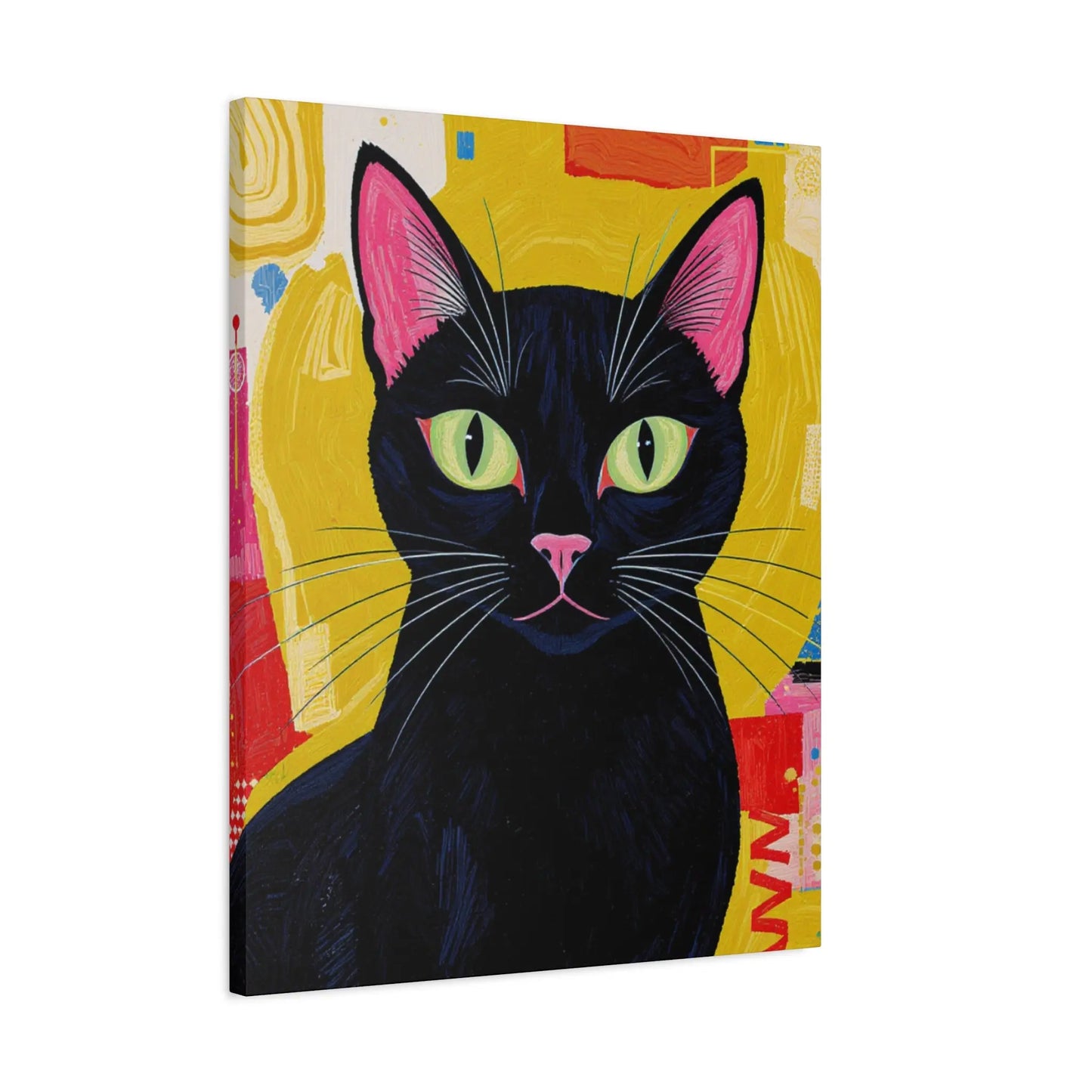 Black Cat Pop Art Matte Canvas Print — Stretched 1.25" Printify