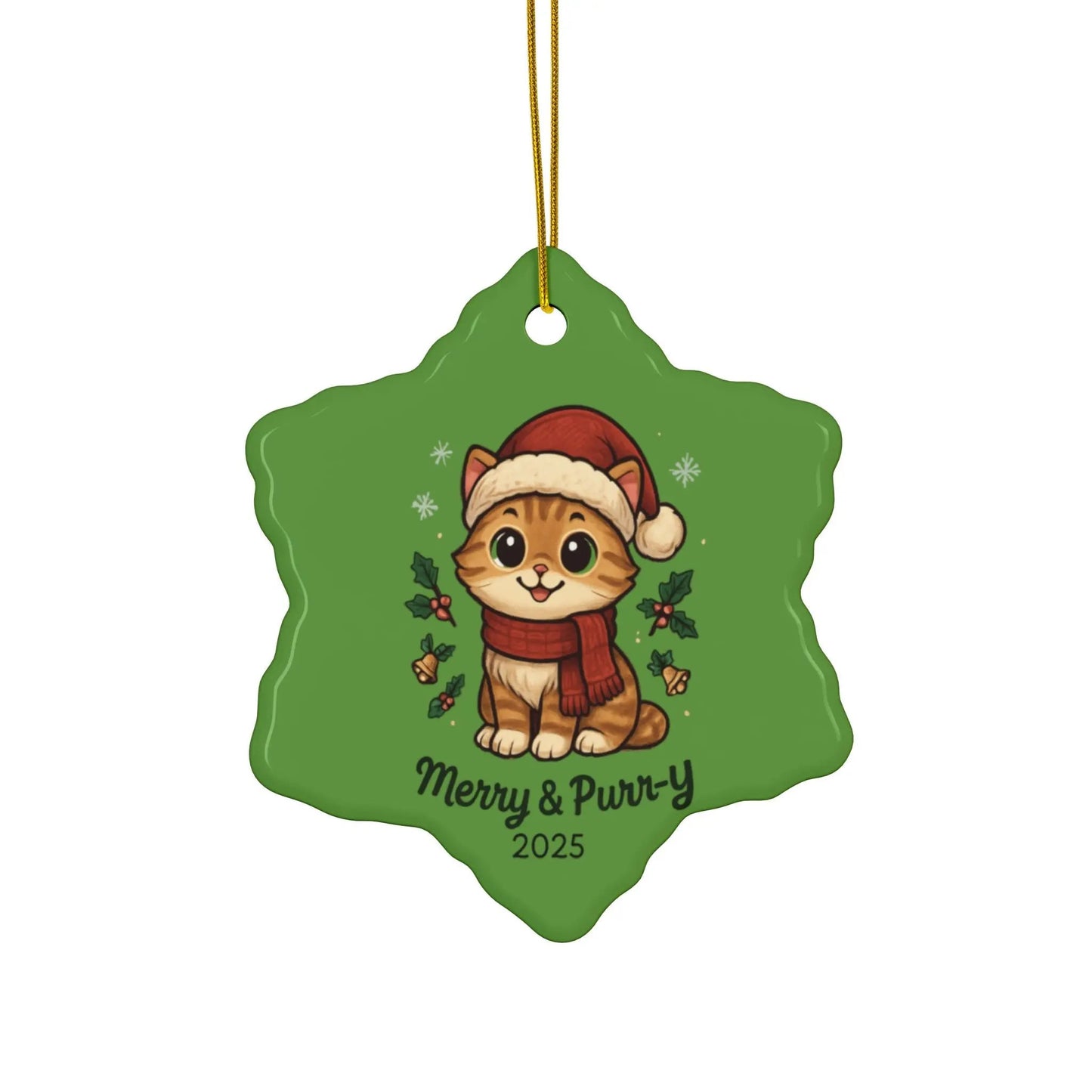 Merry & Purr-Y Ceramic Christmas Ornaments