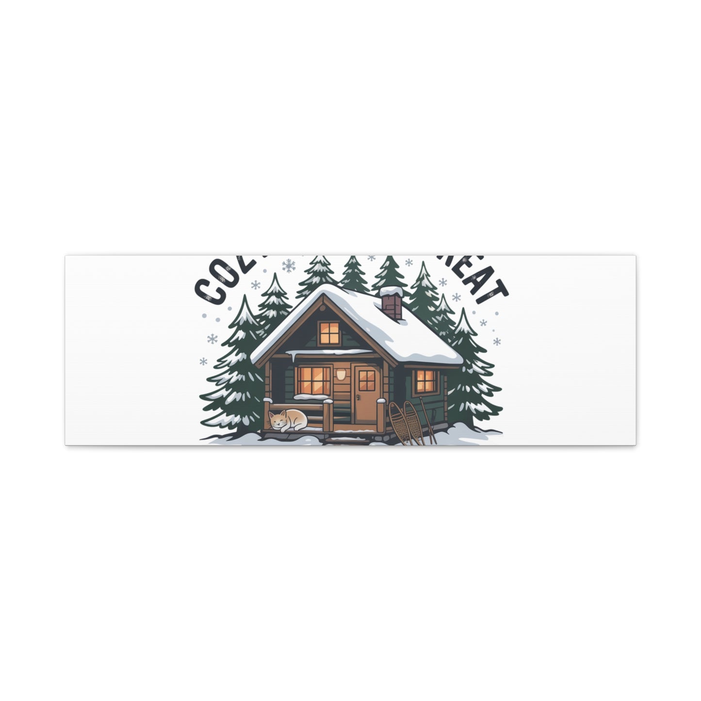 Cozy Cabin Retreat Log Cabin Art Print | Matte Canvas Stretched, 1.25" Printify