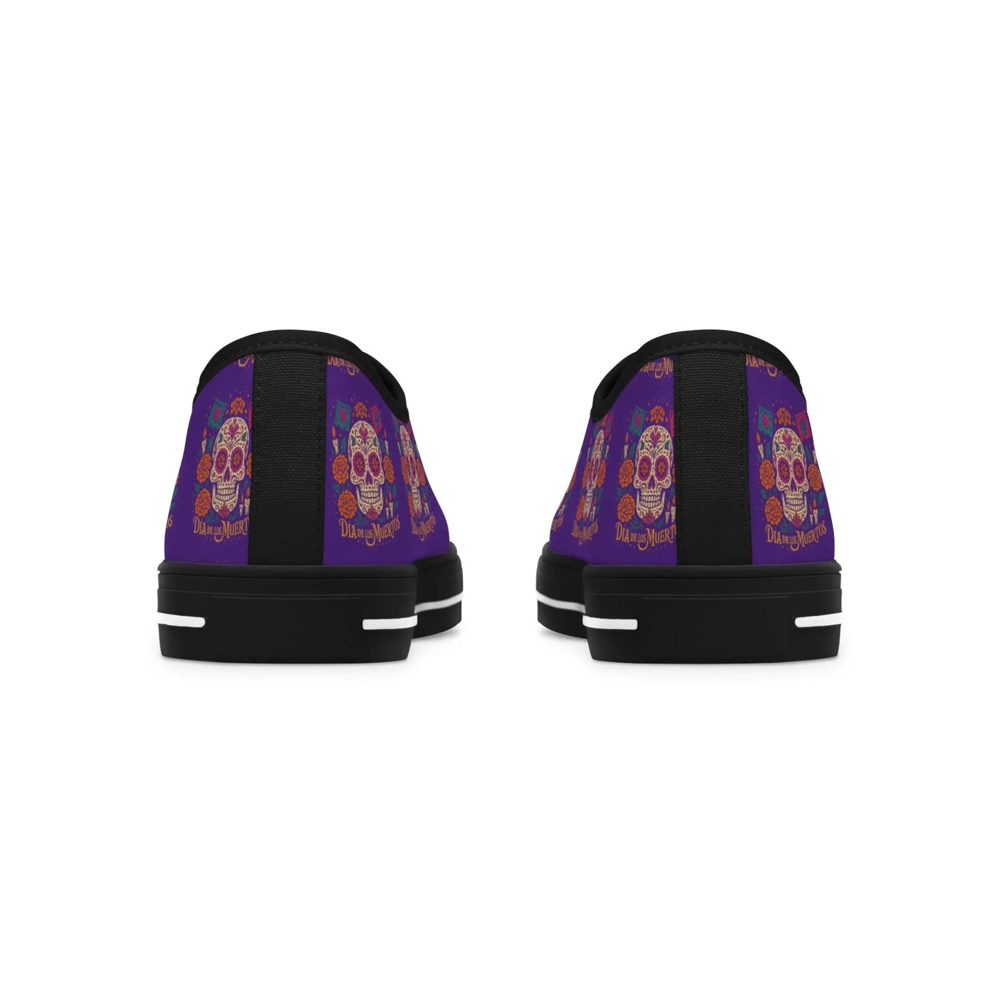 Colorful Skull Women's Low Top Sneakers | Boho Chic Style, Casual Footwear, Festival Fashion, Unique Gift Printify