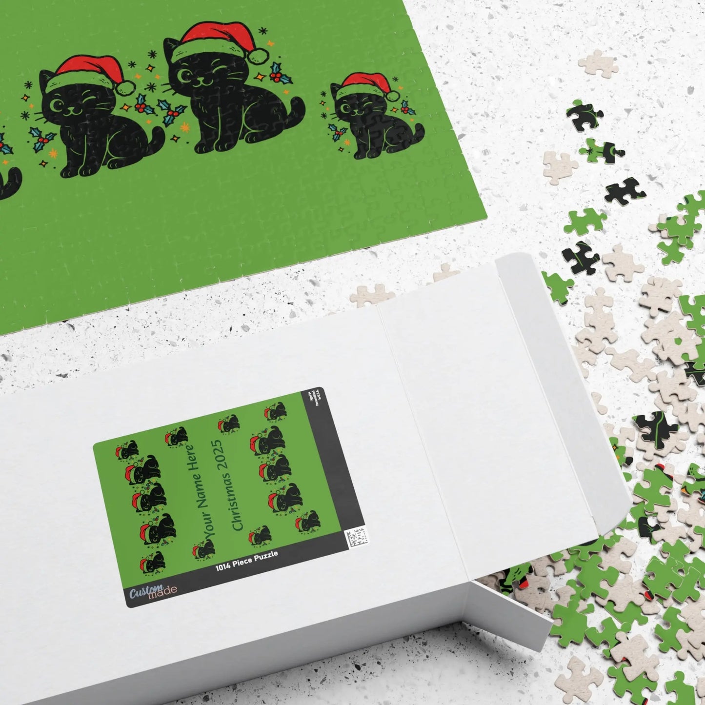 Personalized Christmas Puppy Puzzle Printify