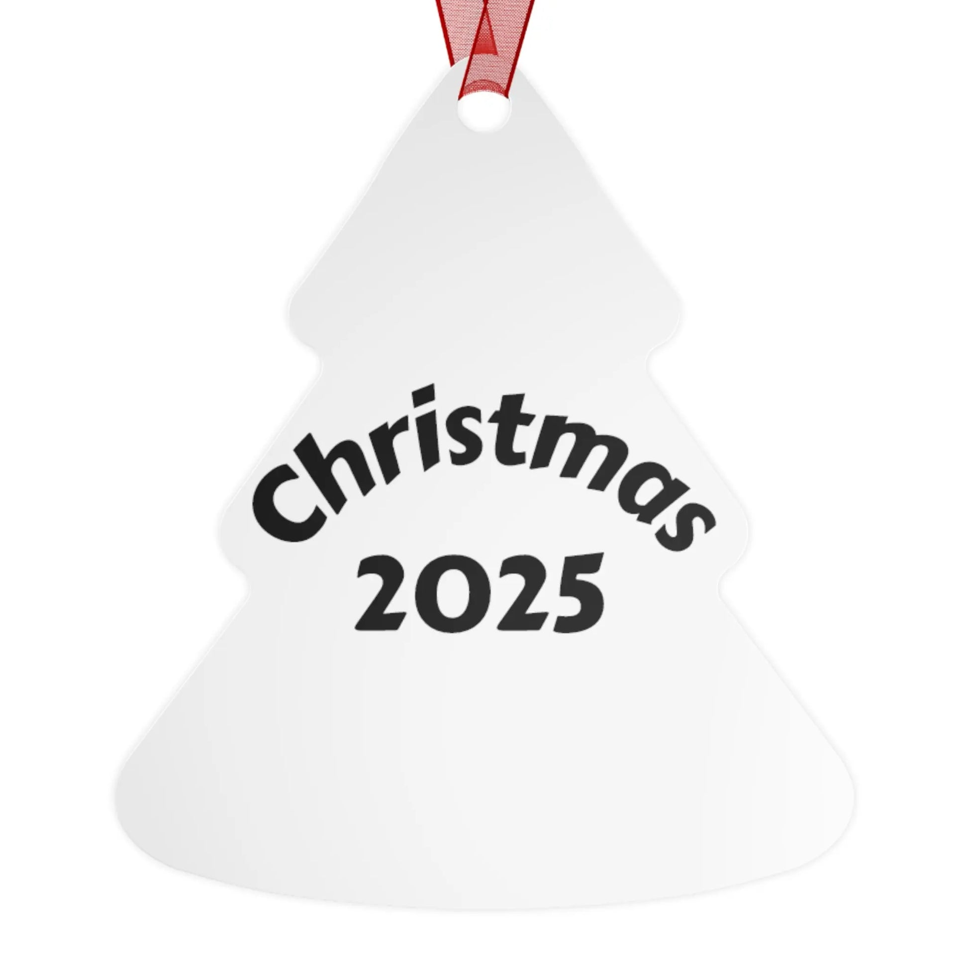 Christmas Cat Ornament - Merry & Purr-Y 2025 Metal Ornament Printify