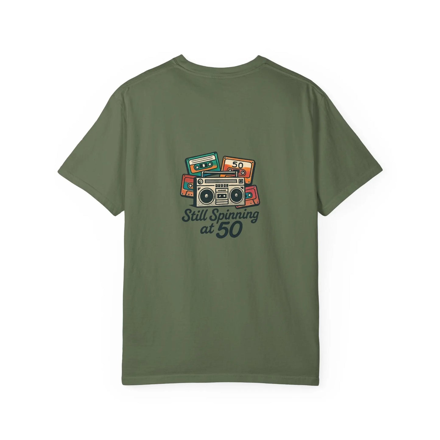 Crew T-Shirt - 'Still Spinning at 50' Retro Boombox Tee Printify