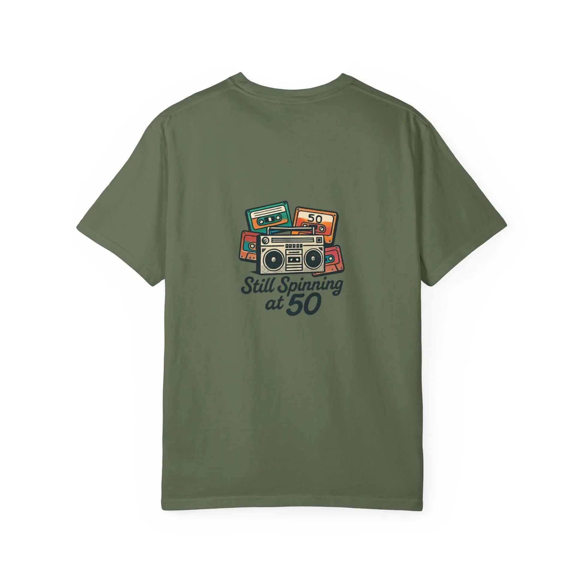Crew T-Shirt - 'Still Spinning at 50' Retro Boombox Tee Printify