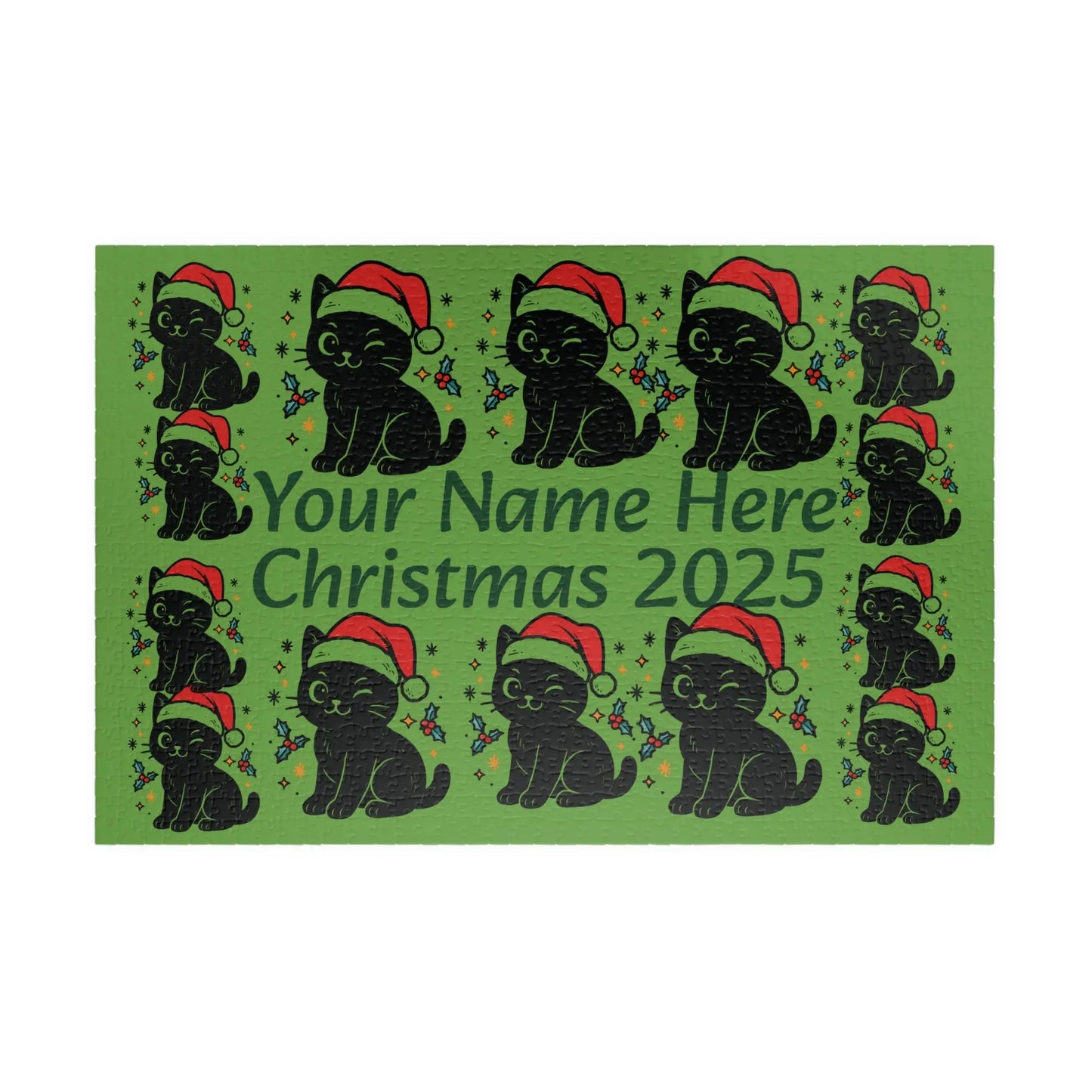 Personalized Christmas Puppy Puzzle Printify
