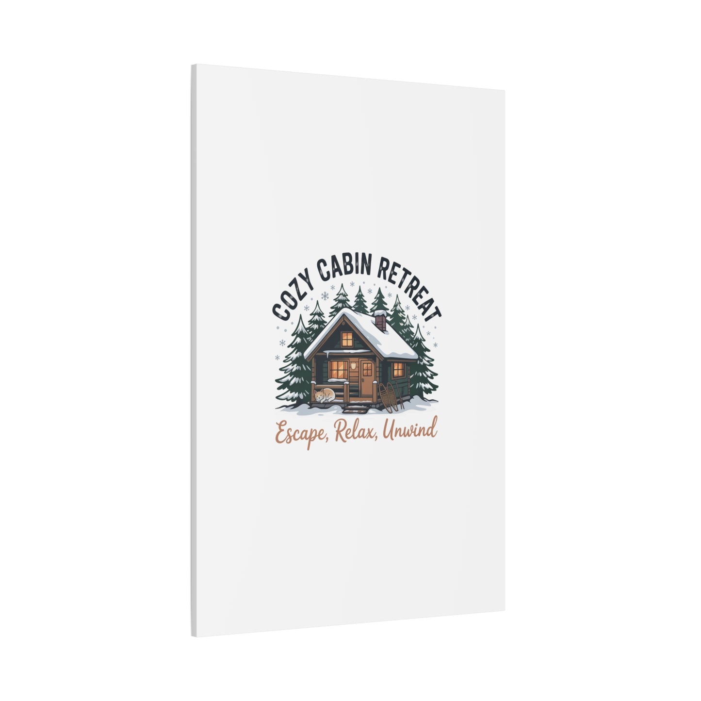 Cozy Cabin Retreat Log Cabin Art Print | Matte Canvas Stretched, 1.25" Printify
