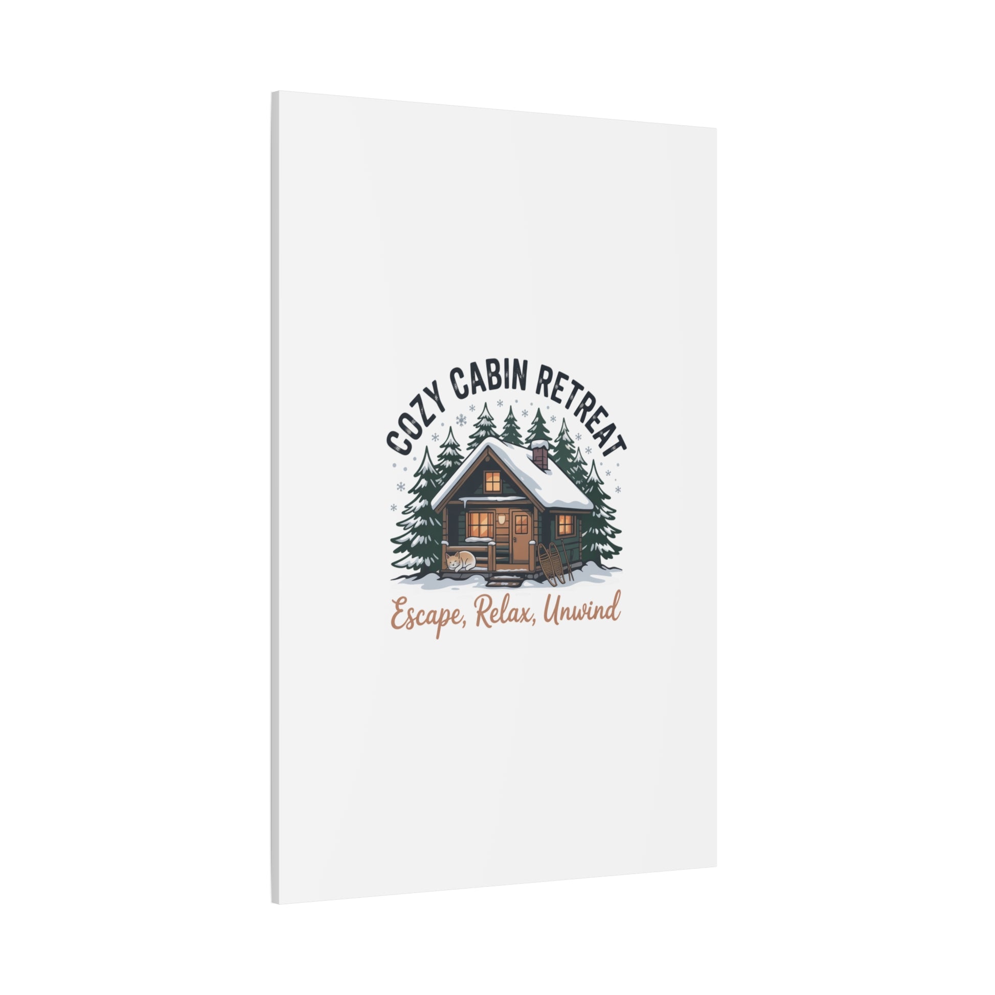 Cozy Cabin Retreat Log Cabin Art Print | Matte Canvas Stretched, 1.25" Printify