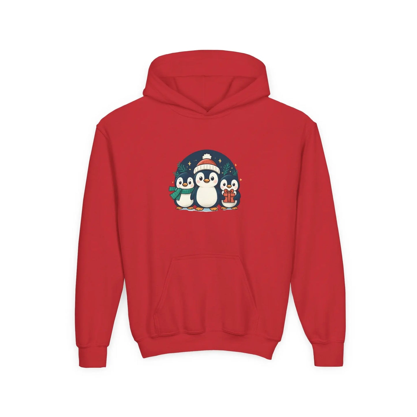 Kids Penguin Family Hoodie — Cute Holiday Winter Graphic Sweatshirt Printify