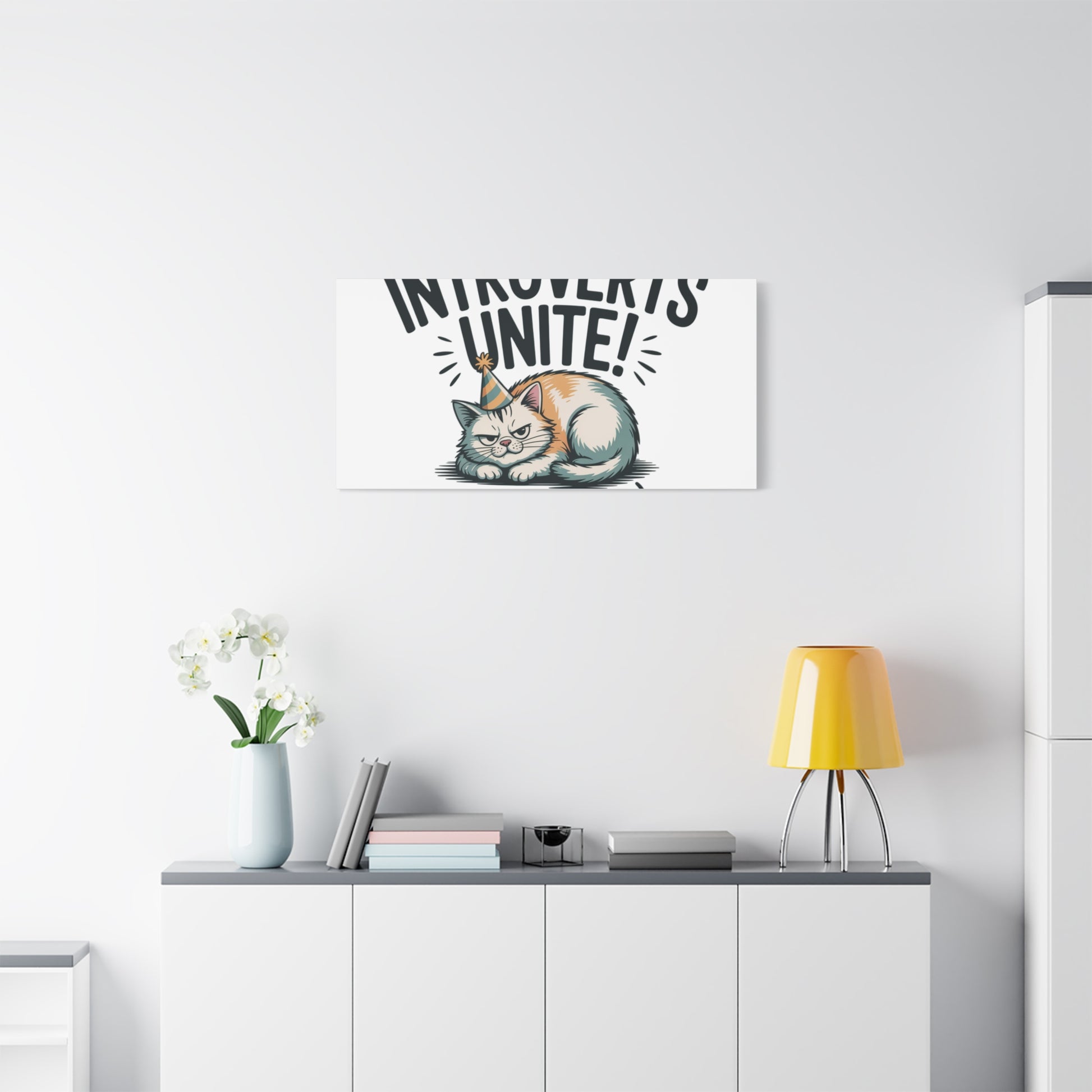 Introverts Unite (In the Corner) Matte Canvas | Funny Holiday Decor, Party Survival Humor Printify