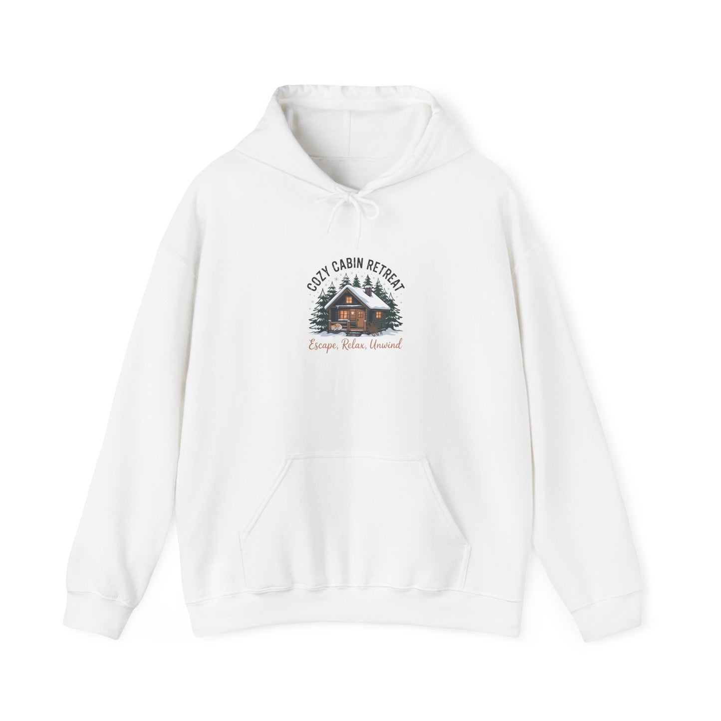 Cozy Cabin Retreat hoodie | mountain silhouette design, pine tree sweatshirt Printify