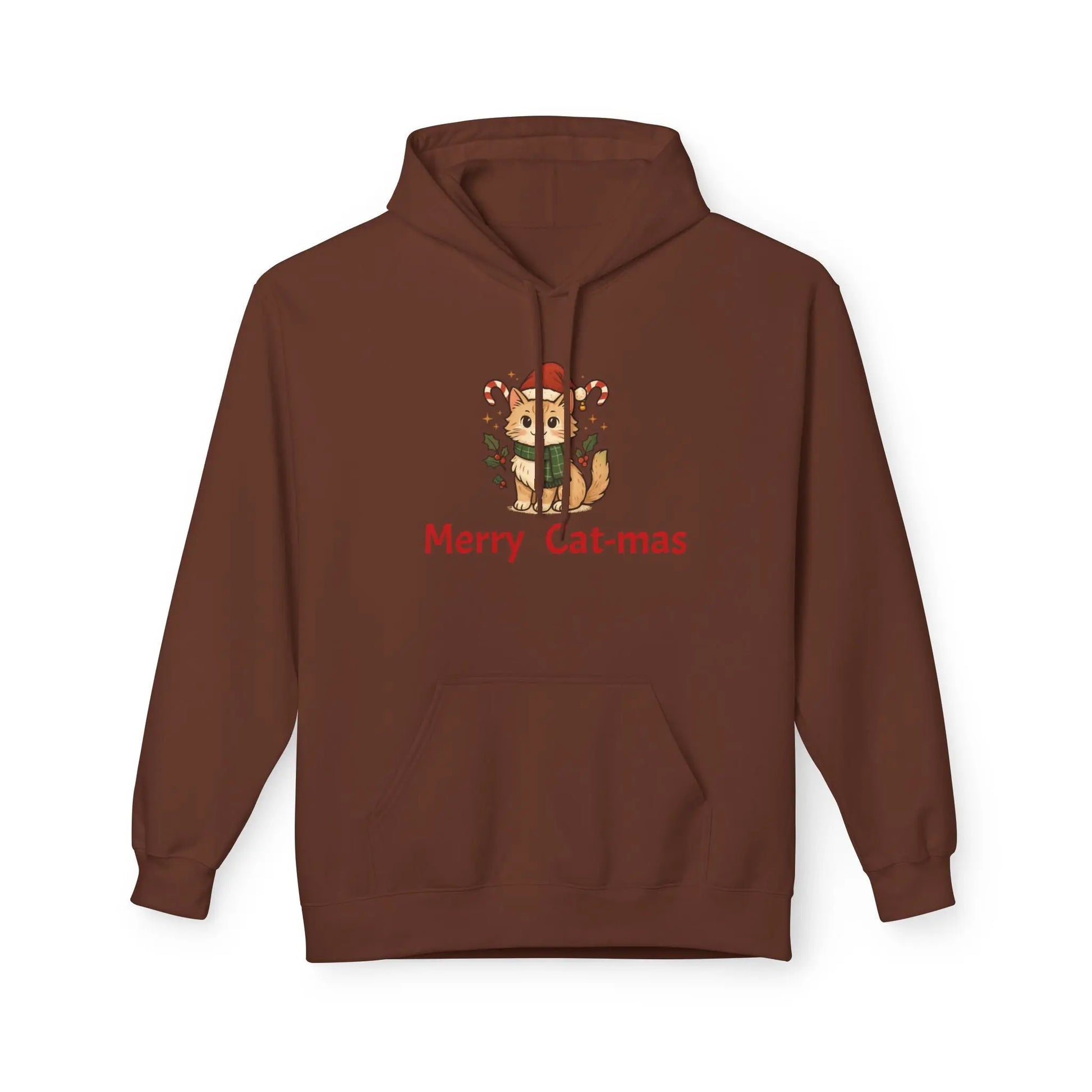 Christmas Cat Hoodie — "Merry Cat-mas" Festive Holiday Pullover Printify
