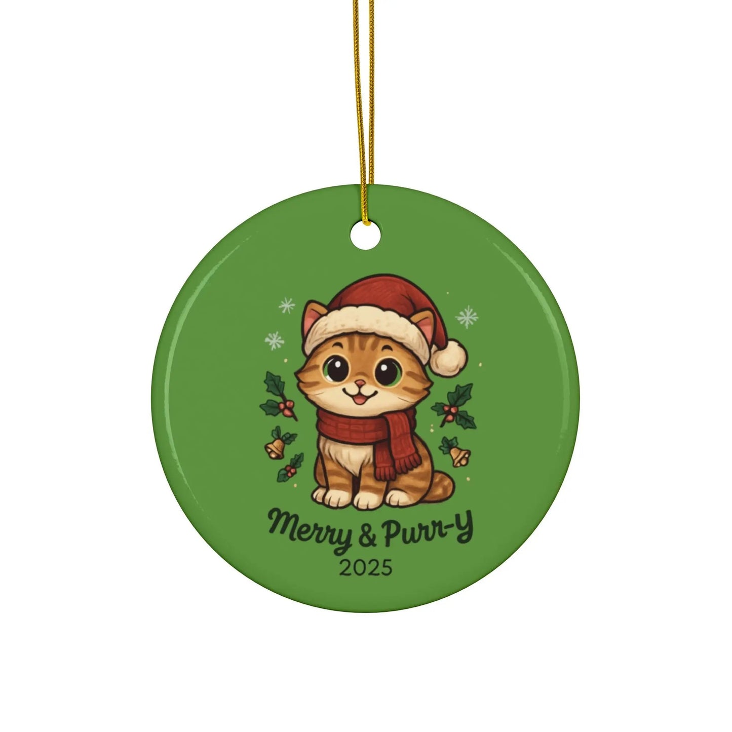 Merry & Purr-Y Ceramic Christmas Ornaments