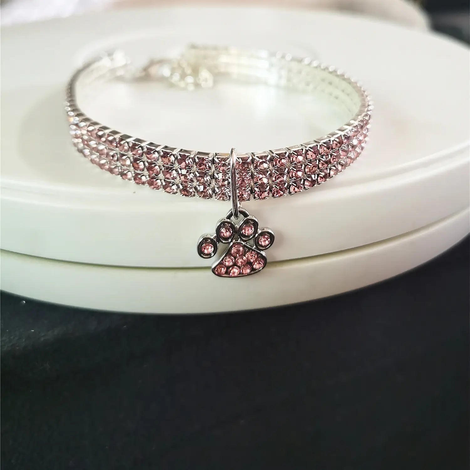 Pet Collar With Diamonds Mixed-color Cat And Dog Supplies Cat Claws Elastic Cat And Dog Necklace Jewelry