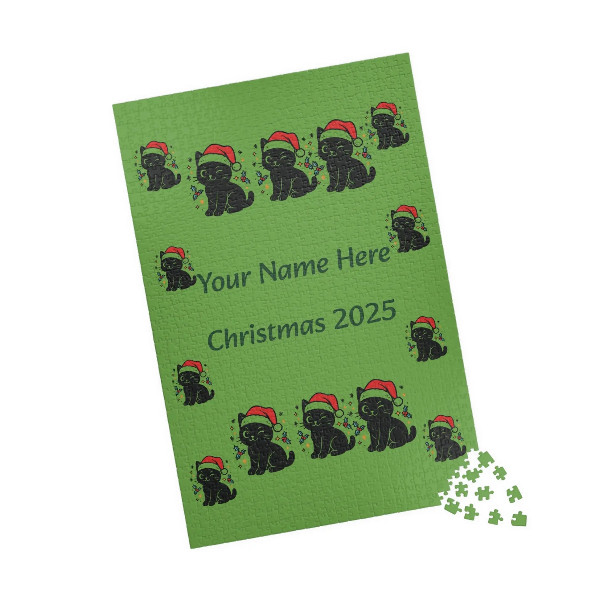 Personalized Christmas Puppy Puzzle Printify