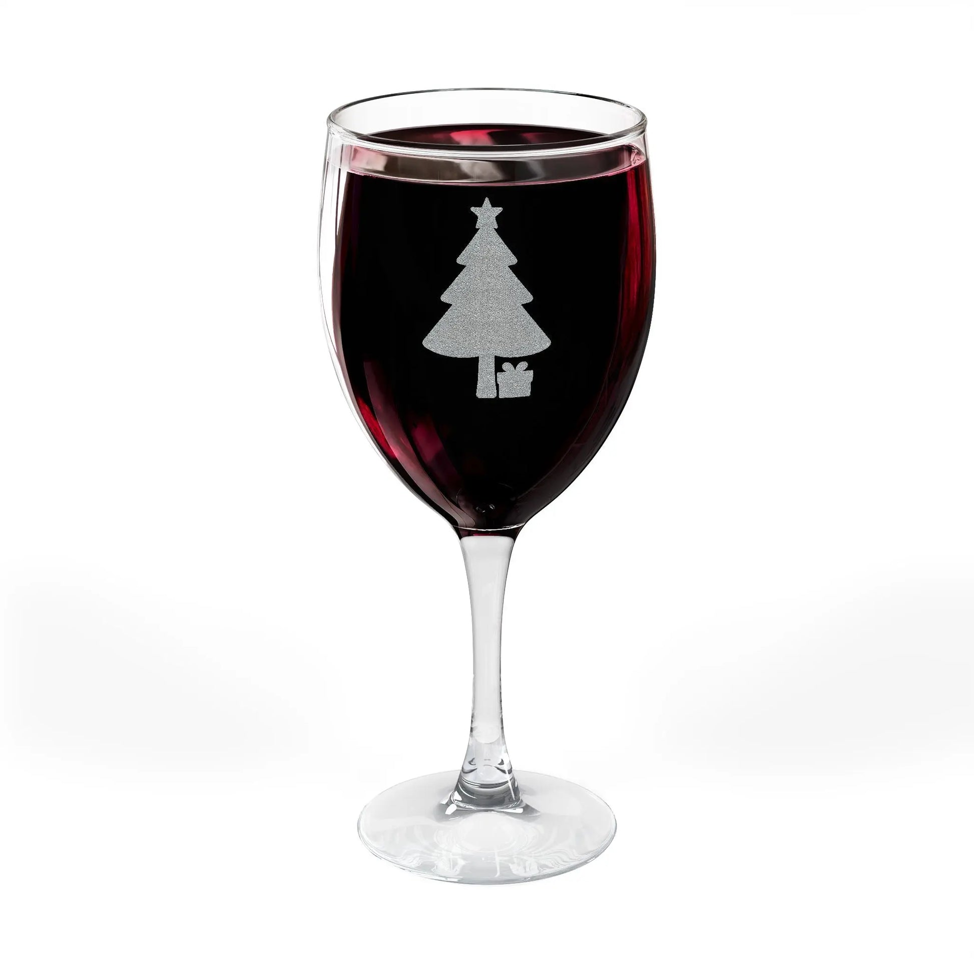 Engraved 'Merry & Bright' Holiday Wine Glass — 10.5 oz Printify