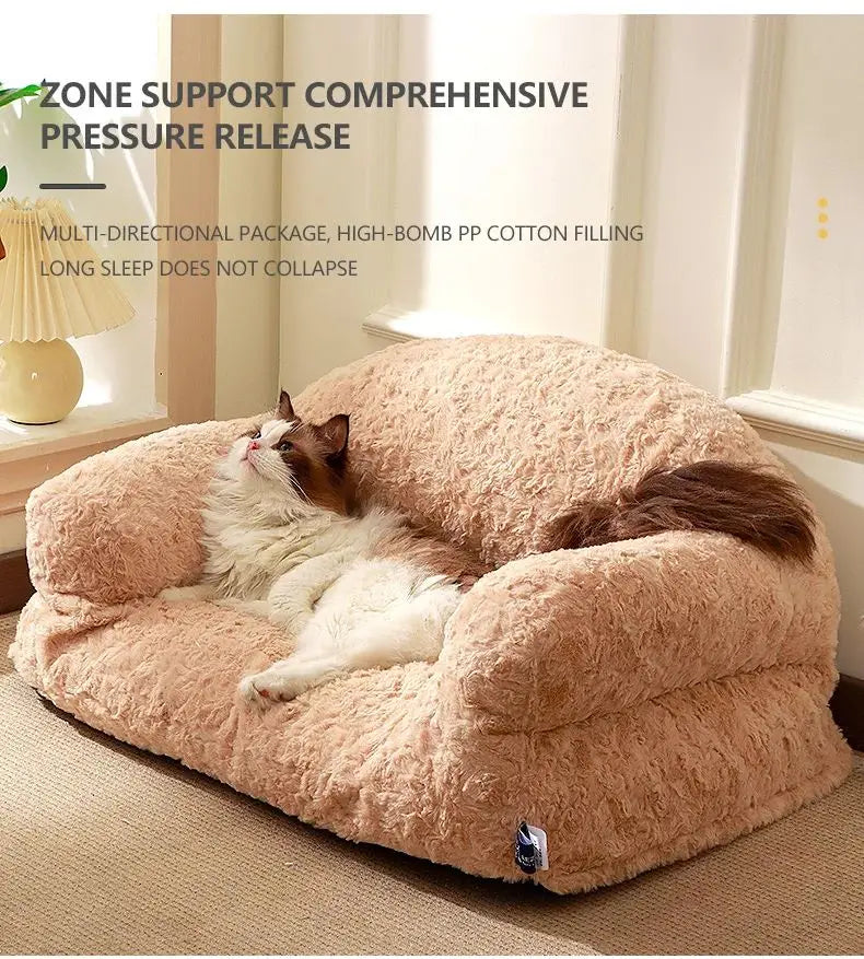 Plush Pet Sofa Bed - All-season Non-slip Bottom Durable And Scratch-resistant Suitable For Dogs And Cats