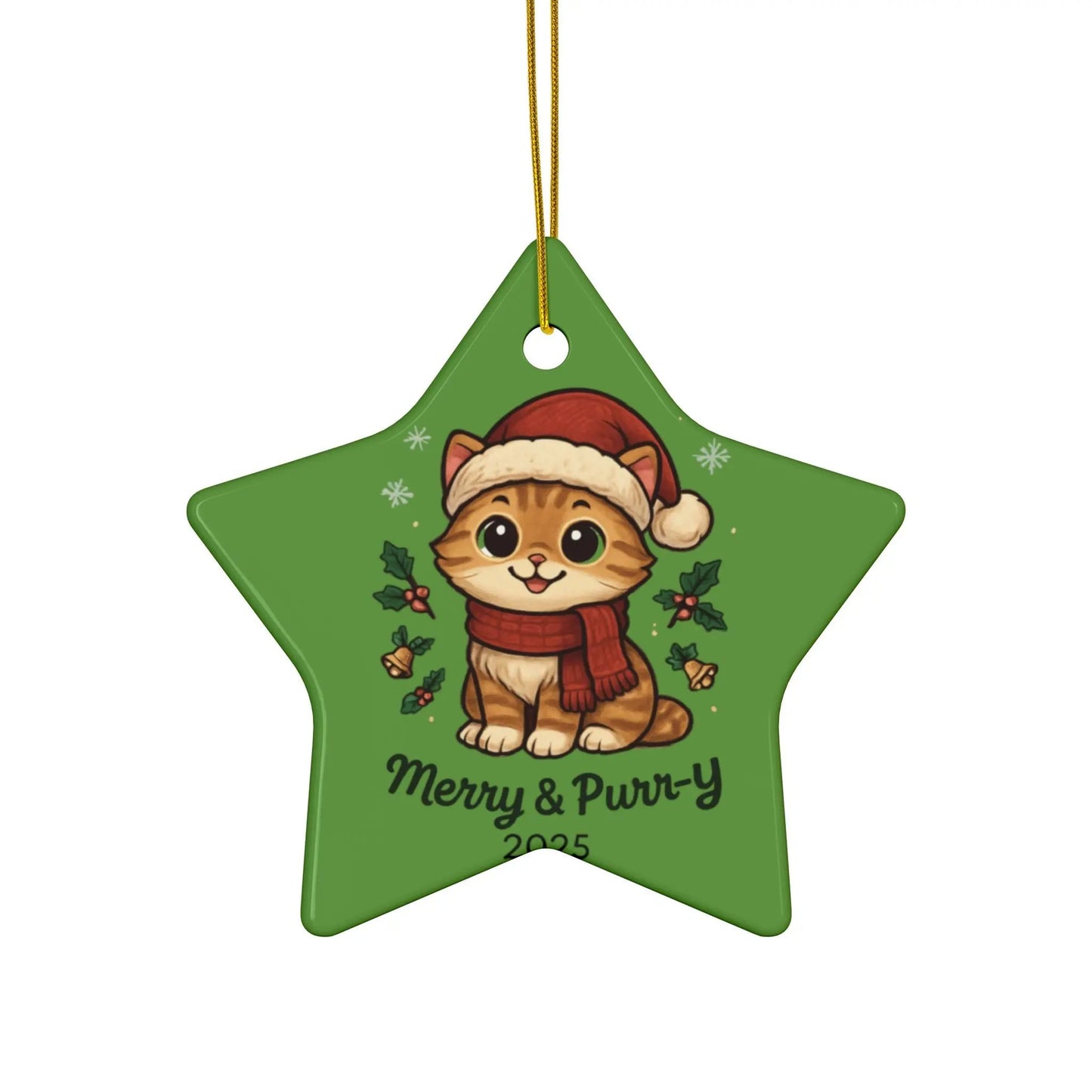 Merry & Purr-Y Ceramic Christmas Ornaments
