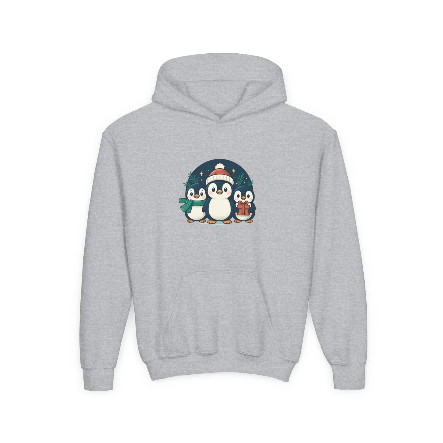 Kids Penguin Family Hoodie — Cute Holiday Winter Graphic Sweatshirt Printify