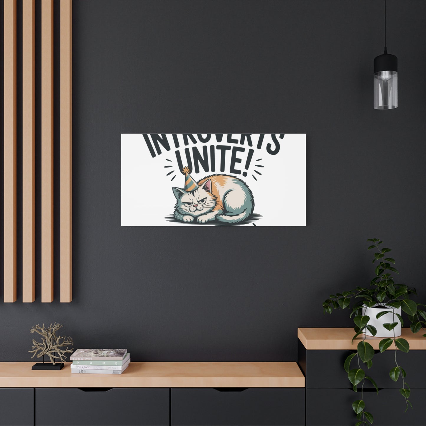 Introverts Unite (In the Corner) Matte Canvas | Funny Holiday Decor, Party Survival Humor Printify