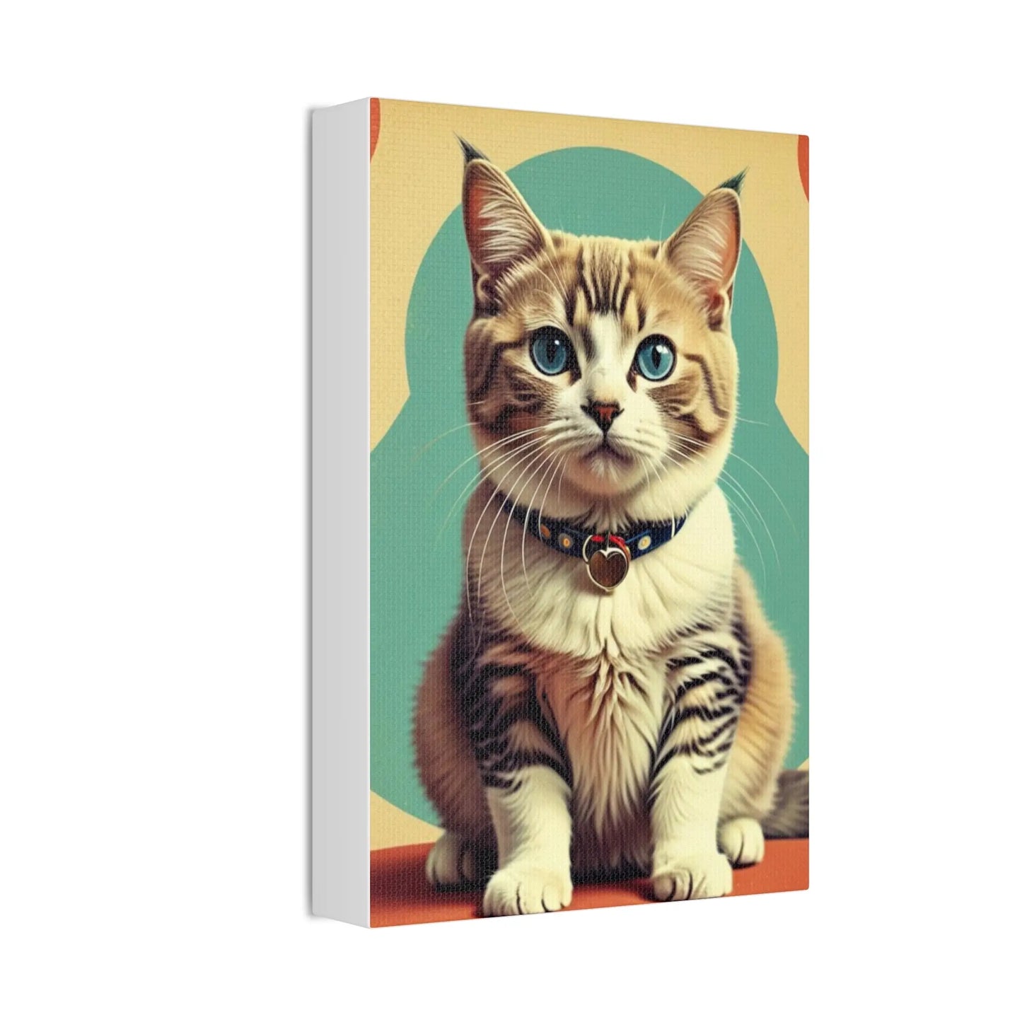 Blue-Eyed Tabby Cat Canvas Art – Stretched 1.5" Wall Décor Printify