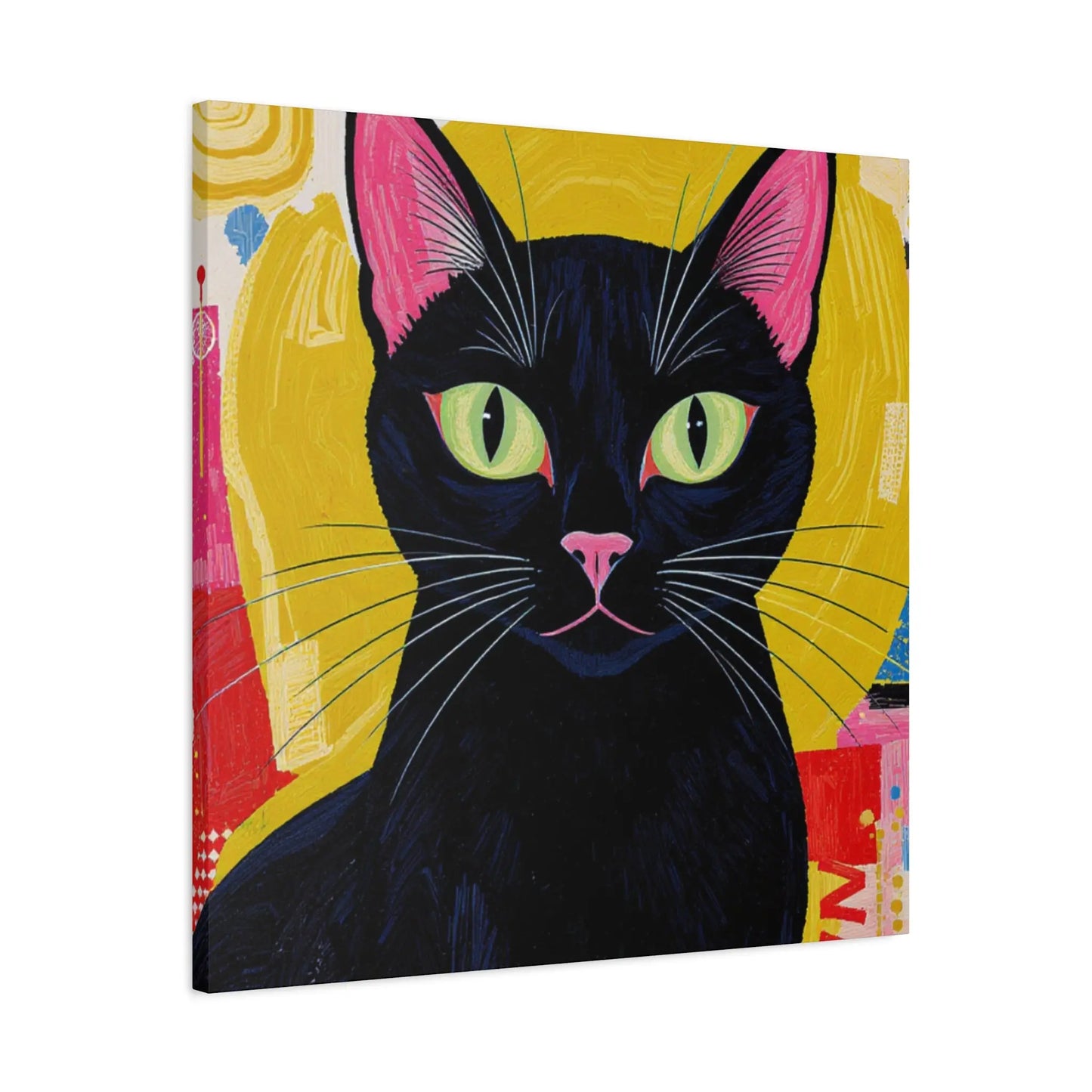 Black Cat Pop Art Matte Canvas Print — Stretched 1.25" Printify