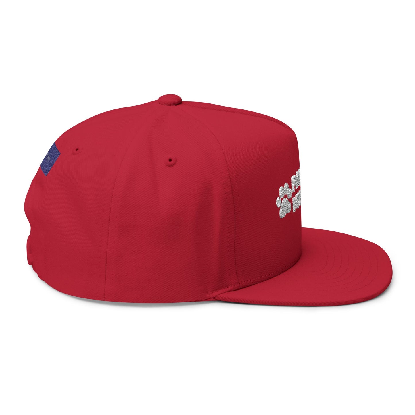 Paws Off My Rights Flat Bill Cap — Embroidered Cat Paw Freedom Hat