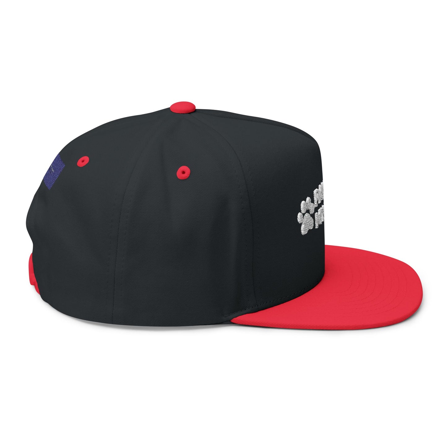 Paws Off My Rights Flat Bill Cap — Embroidered Cat Paw Freedom Hat