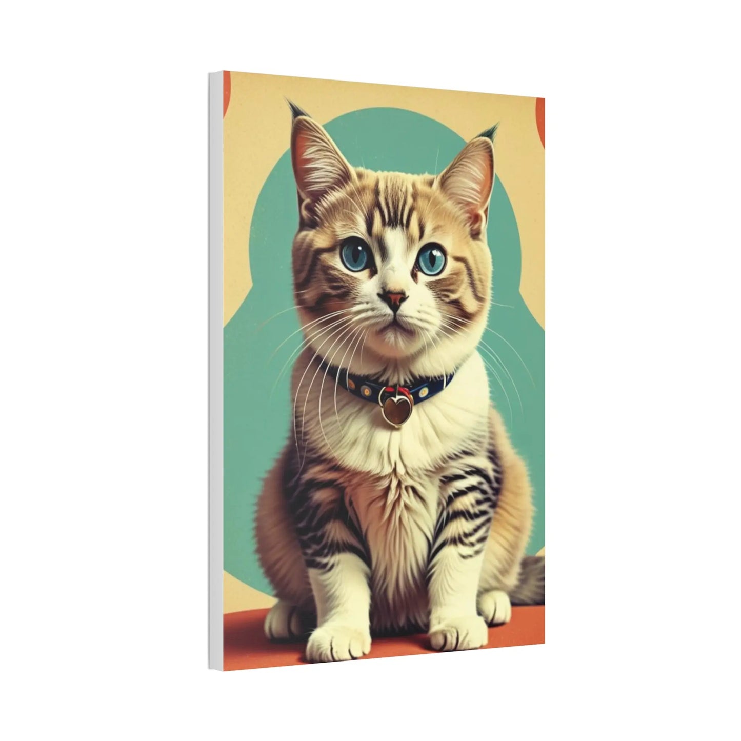 Blue-Eyed Tabby Cat Canvas Art – Stretched 1.5" Wall Décor Printify